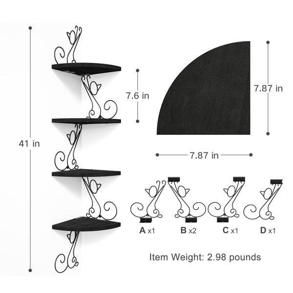 Charlton Home® 4 Piece Corner Shelf Wayfair Canada